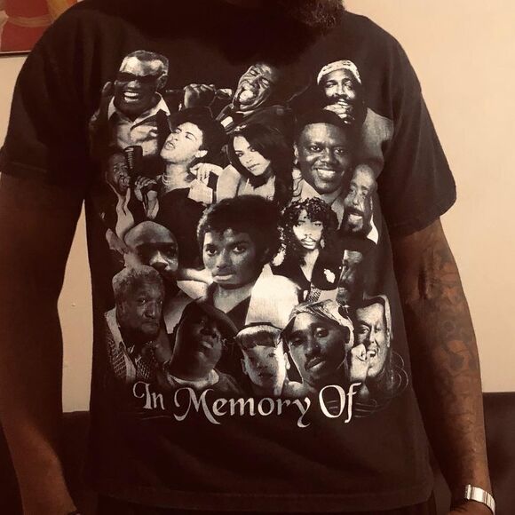 Vintage gone  not forgotten raptee tshirt Michael Jackson Tupac biggie left eye - Picture 1 of 3